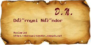 Dörnyei Nándor névjegykártya
